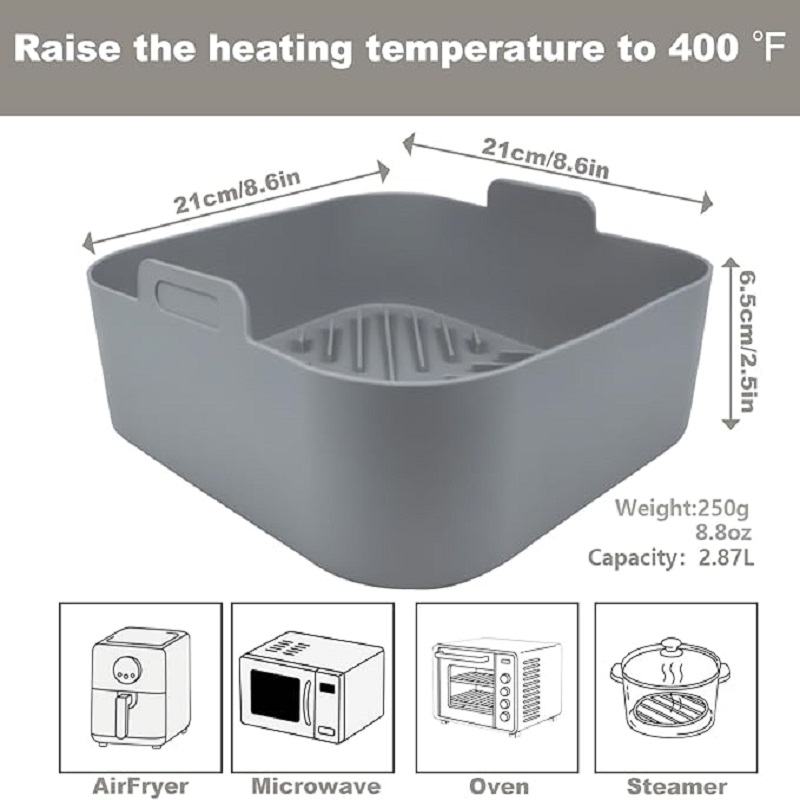 Air Fryer Silicone Pot Liner - غير عصا 8.2 بوصة مقلاة الهواء