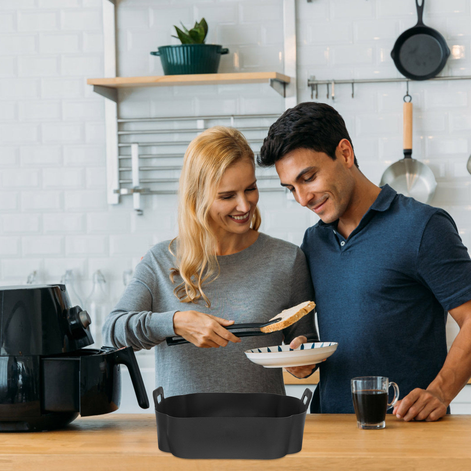 Air Fryer Silicone Pot Liner - بطانة سيليكون للقلاية الهوائية، مقاومة للالتصاق،