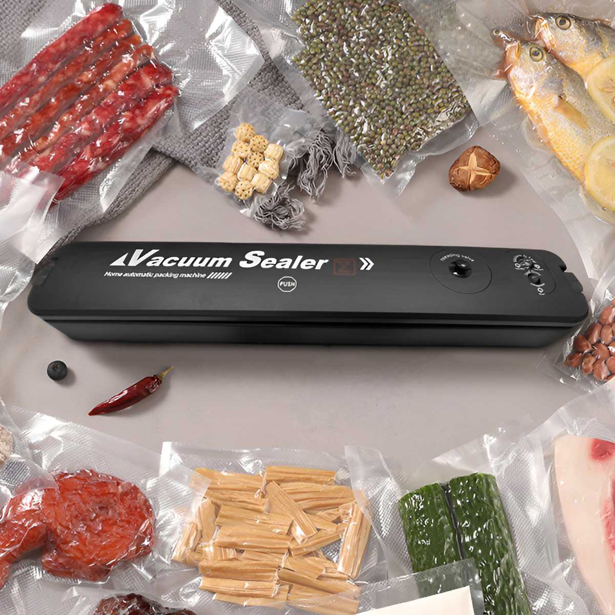Food Vacuum Sealer Machine - آلة تغليف الطعام بالتفريغ الهوائي 220