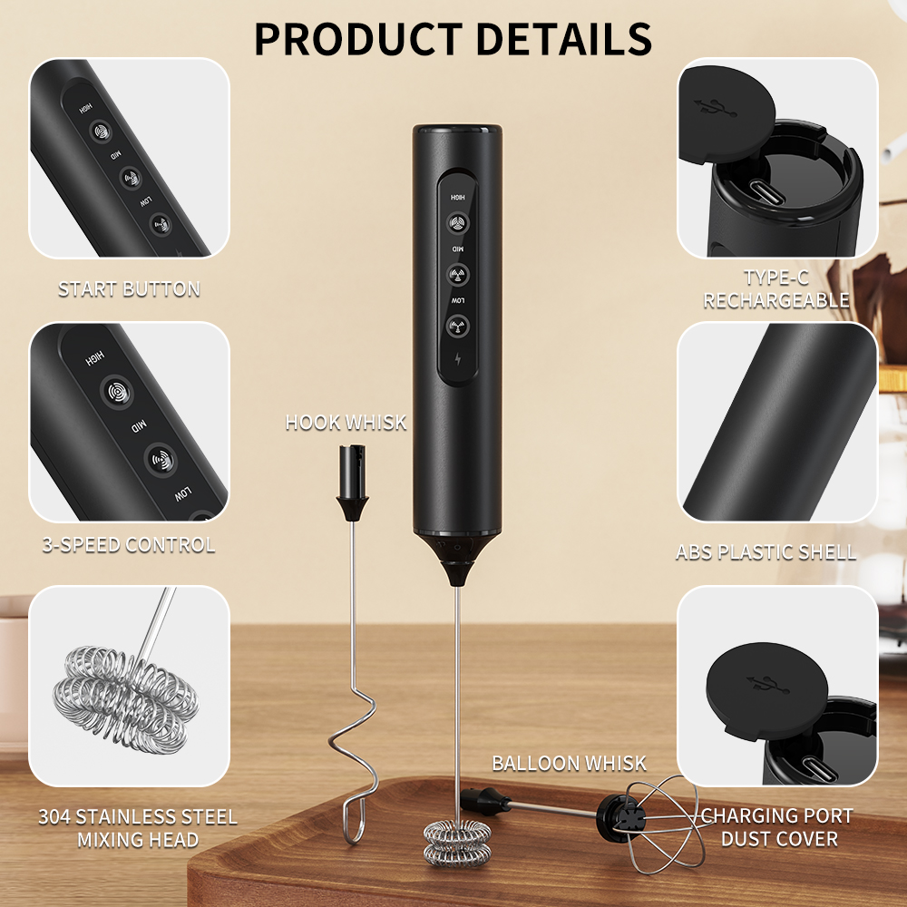 3 في 1 مزبد الحليب الكهربائي ا - مراجعة Electric Milk Frother Handheld وسعره