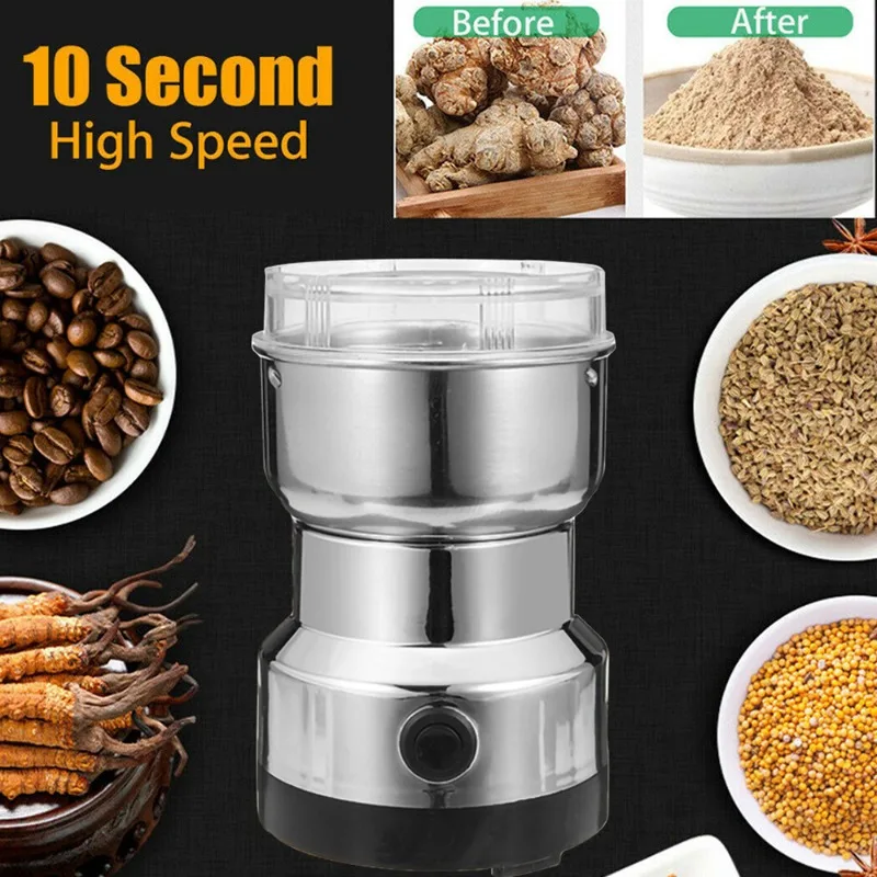 مطحنة كهربائية 110-220 فولت لل - مراجعة Coffee Bean Grinder Electric وسعره